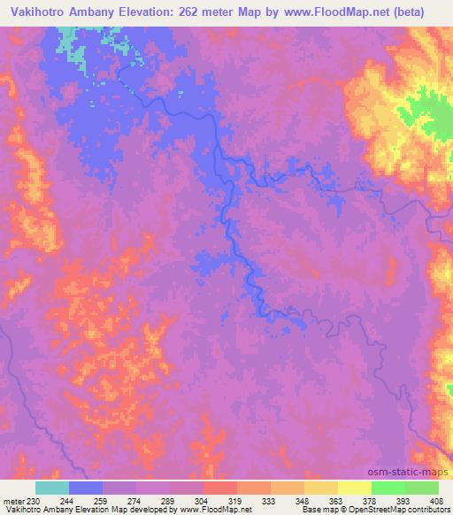 Vakihotro Ambany,Madagascar Elevation Map