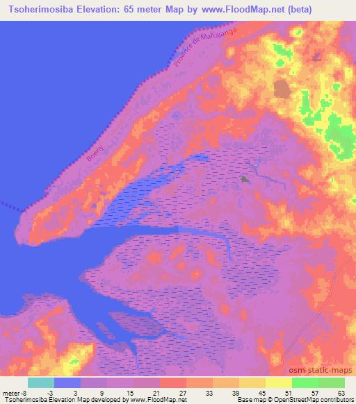 Tsoherimosiba,Madagascar Elevation Map