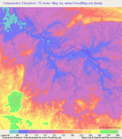 Tsitanandro,Madagascar Elevation Map