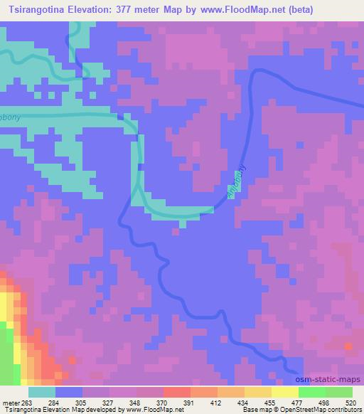 Tsirangotina,Madagascar Elevation Map