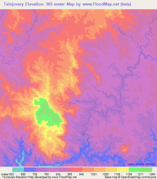Tsinjovary,Madagascar Elevation Map