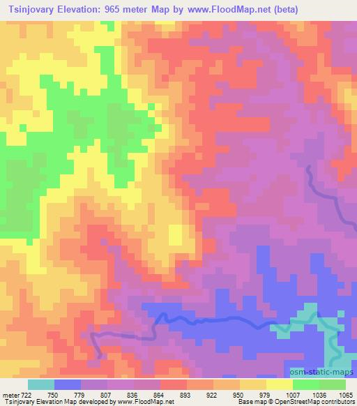 Tsinjovary,Madagascar Elevation Map