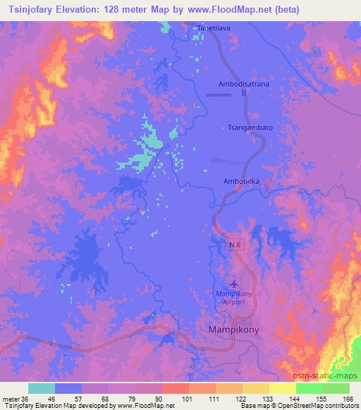 Tsinjofary,Madagascar Elevation Map