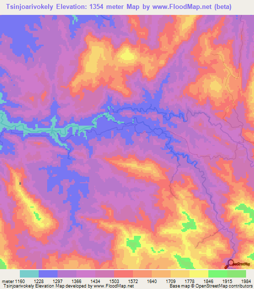 Tsinjoarivokely,Madagascar Elevation Map