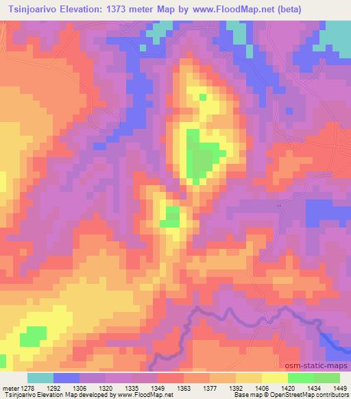 Tsinjoarivo,Madagascar Elevation Map