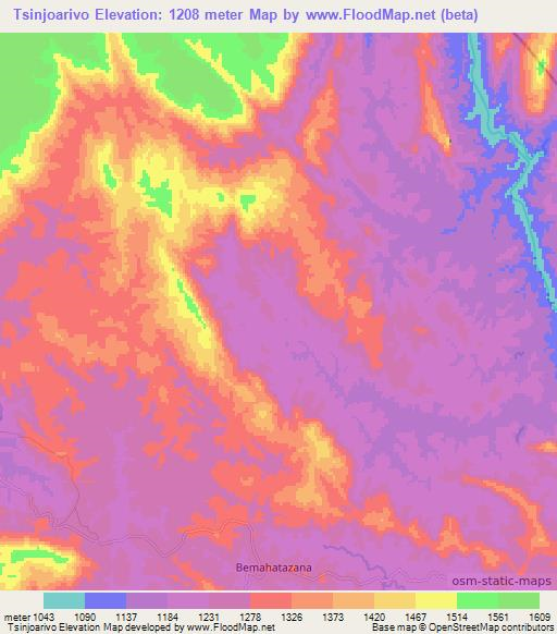 Tsinjoarivo,Madagascar Elevation Map