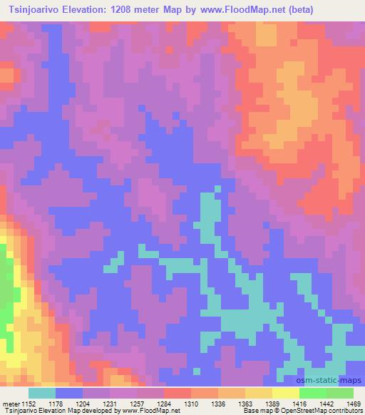 Tsinjoarivo,Madagascar Elevation Map