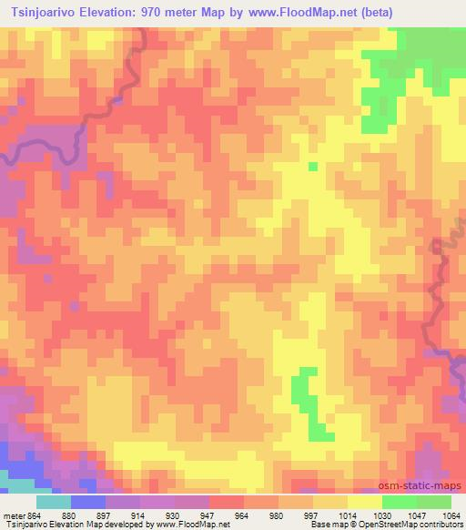 Tsinjoarivo,Madagascar Elevation Map