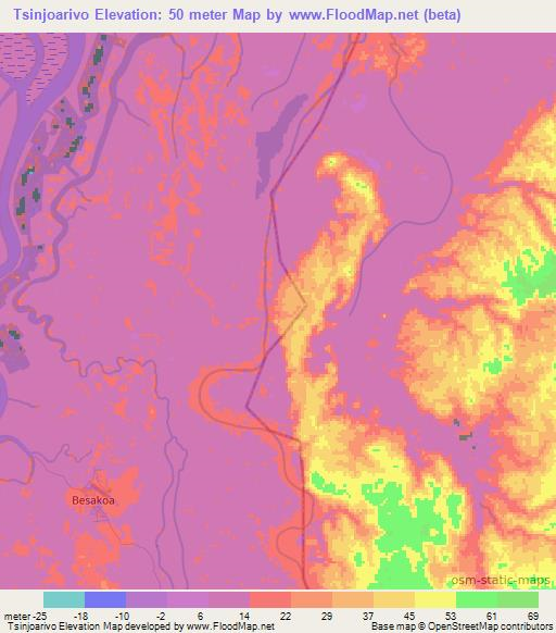 Tsinjoarivo,Madagascar Elevation Map
