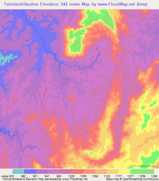 Tsimiandrifazaina,Madagascar Elevation Map