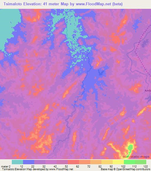 Tsimaloto,Madagascar Elevation Map