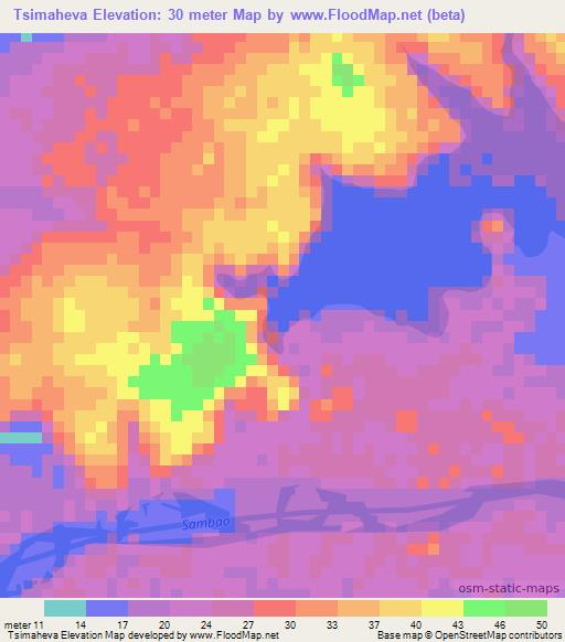 Tsimaheva,Madagascar Elevation Map