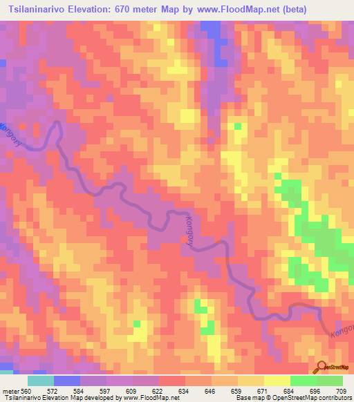 Tsilaninarivo,Madagascar Elevation Map
