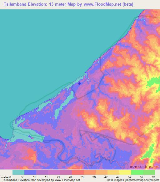 Tsilambana,Madagascar Elevation Map