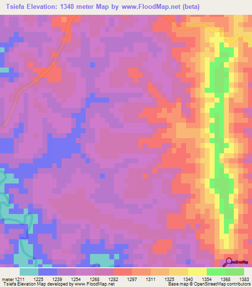Tsiefa,Madagascar Elevation Map