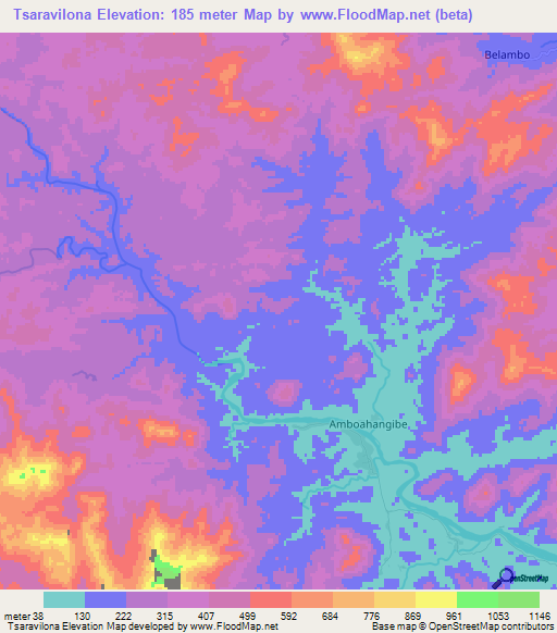 Tsaravilona,Madagascar Elevation Map
