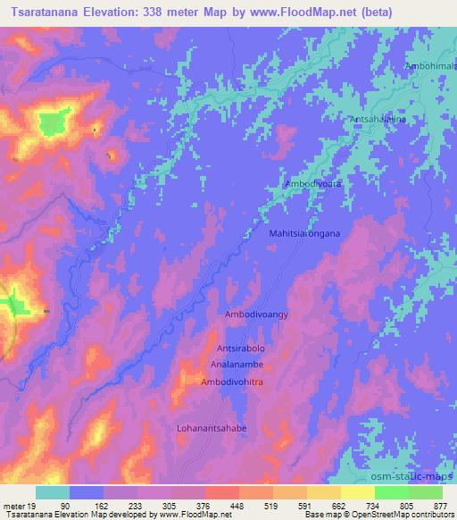 Tsaratanana,Madagascar Elevation Map