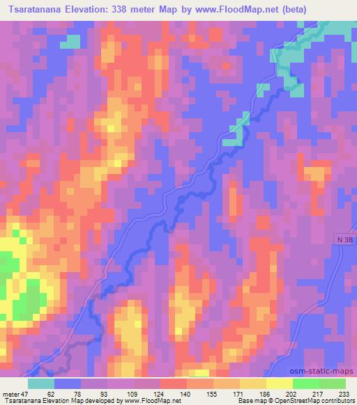 Tsaratanana,Madagascar Elevation Map