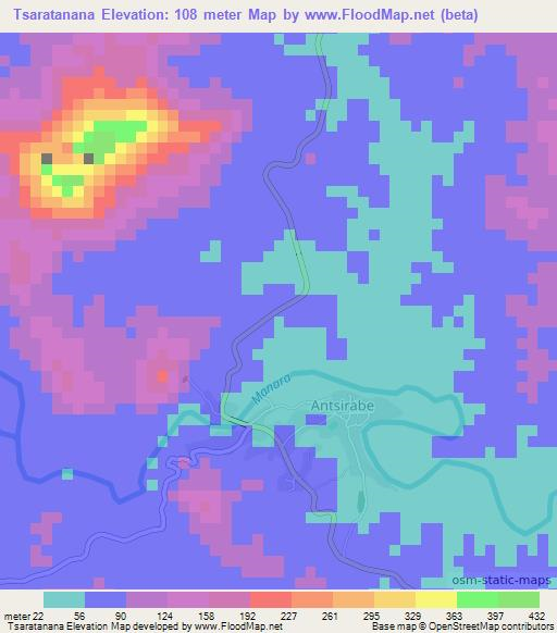 Tsaratanana,Madagascar Elevation Map