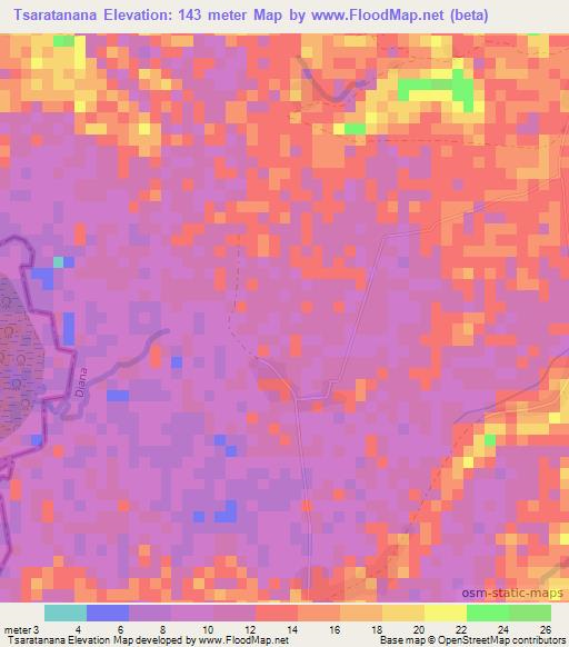 Tsaratanana,Madagascar Elevation Map