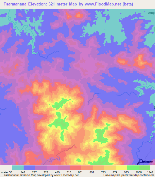 Tsaratanana,Madagascar Elevation Map