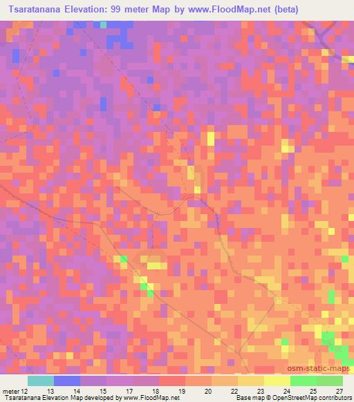 Tsaratanana,Madagascar Elevation Map