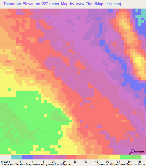 Tsararano,Madagascar Elevation Map