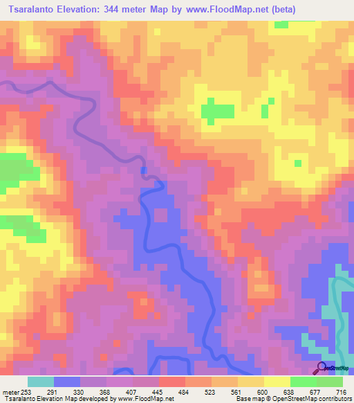 Tsaralanto,Madagascar Elevation Map