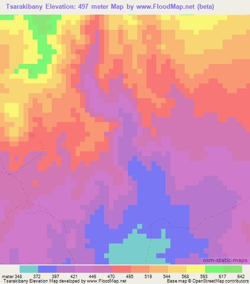 Tsarakibany,Madagascar Elevation Map