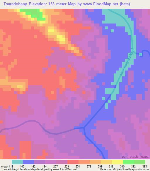 Tsaradohany,Madagascar Elevation Map