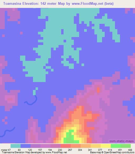 Toamasina,Madagascar Elevation Map