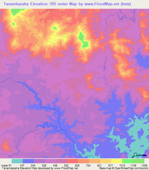 Tanambazaha,Madagascar Elevation Map