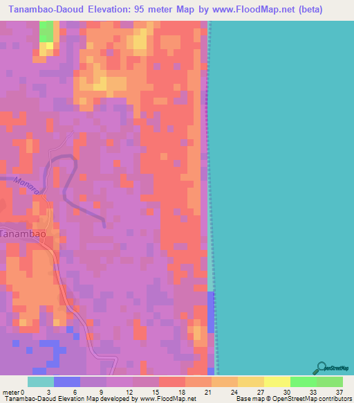 Tanambao-Daoud,Madagascar Elevation Map