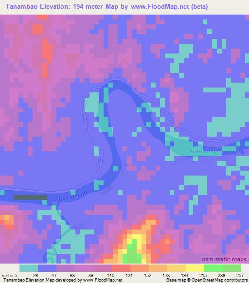 Tanambao,Madagascar Elevation Map
