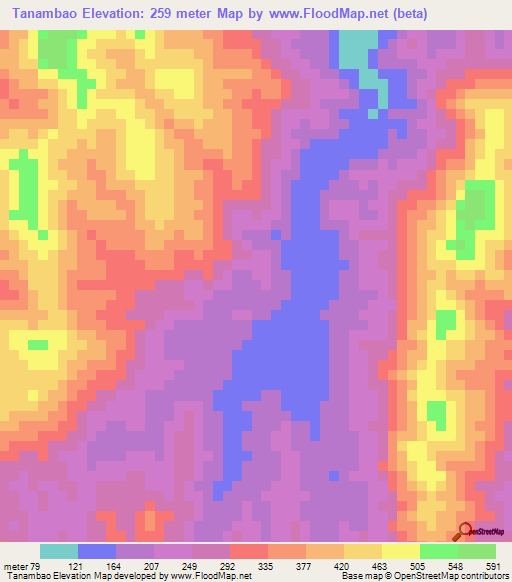 Tanambao,Madagascar Elevation Map