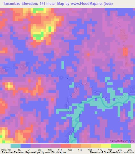 Tanambao,Madagascar Elevation Map