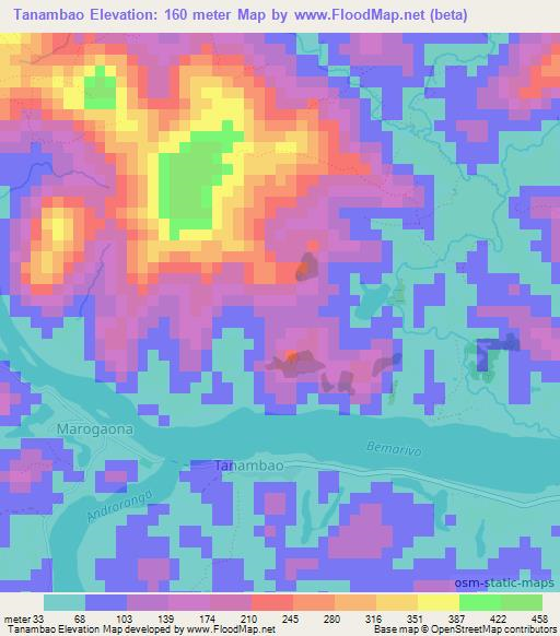 Tanambao,Madagascar Elevation Map