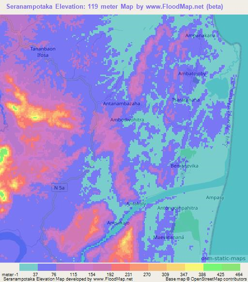 Seranampotaka,Madagascar Elevation Map