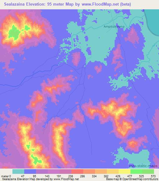 Sealazaina,Madagascar Elevation Map