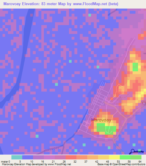 Marovoay,Madagascar Elevation Map