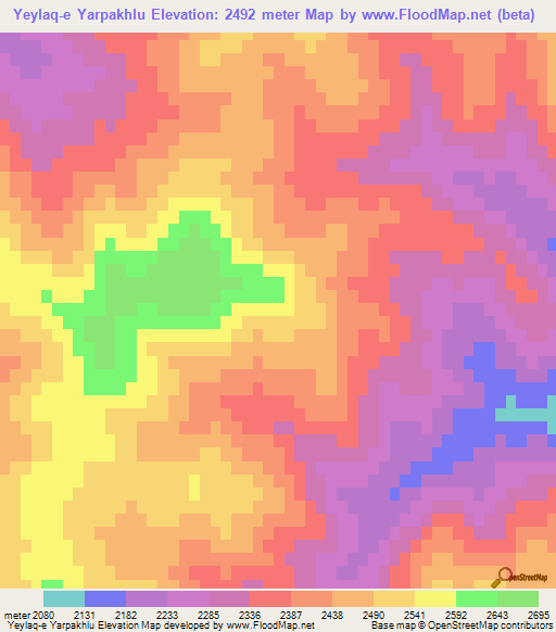 Yeylaq-e Yarpakhlu,Iran Elevation Map