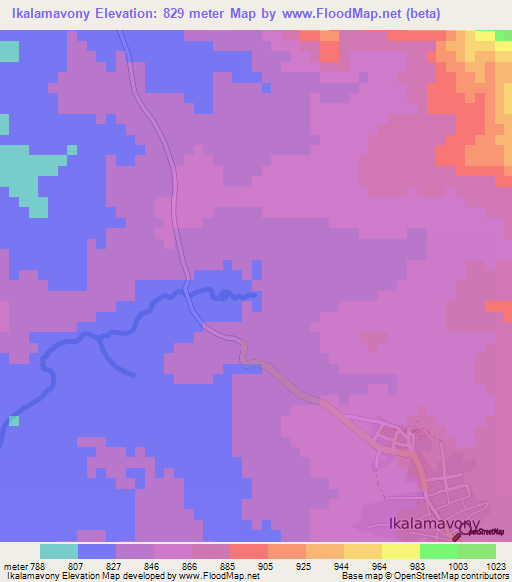 Ikalamavony,Madagascar Elevation Map