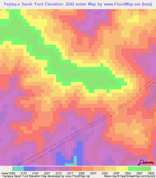 Yeylaq-e Sareh Yurd,Iran Elevation Map