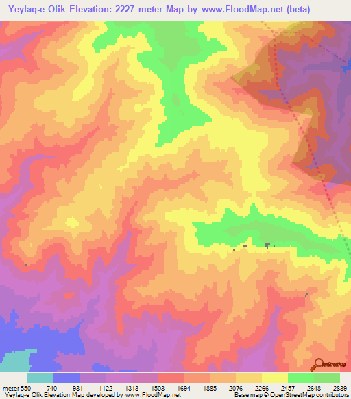 Yeylaq-e Olik,Iran Elevation Map