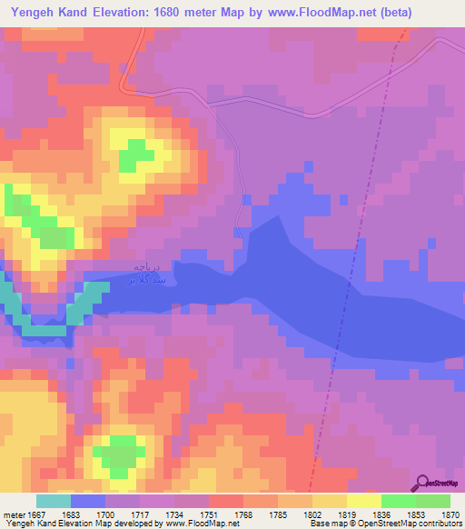 Yengeh Kand,Iran Elevation Map