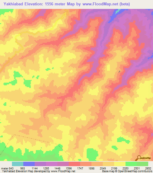 Yakhiabad,Iran Elevation Map