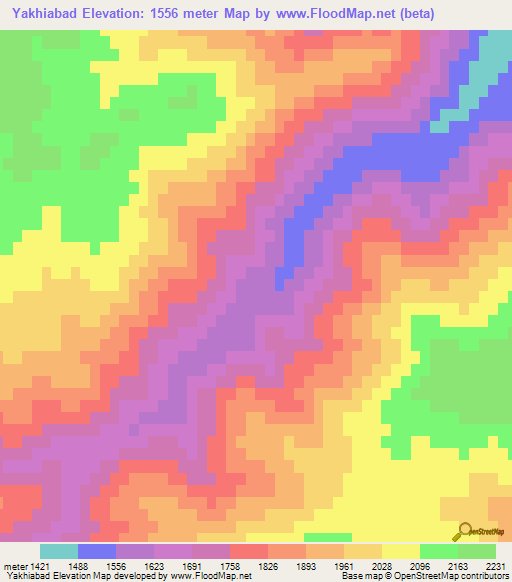 Yakhiabad,Iran Elevation Map