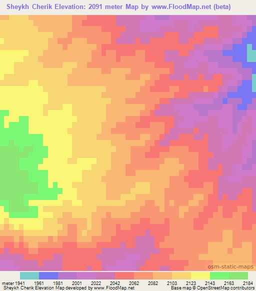 Sheykh Cherik,Iran Elevation Map