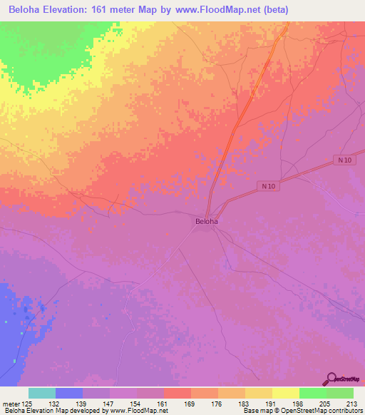 Beloha,Madagascar Elevation Map