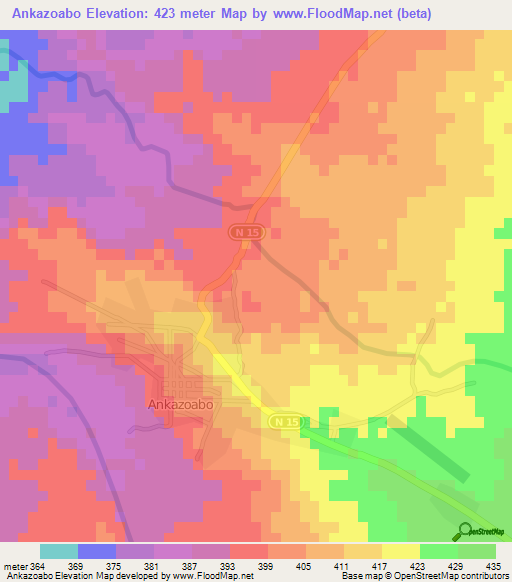 Ankazoabo,Madagascar Elevation Map